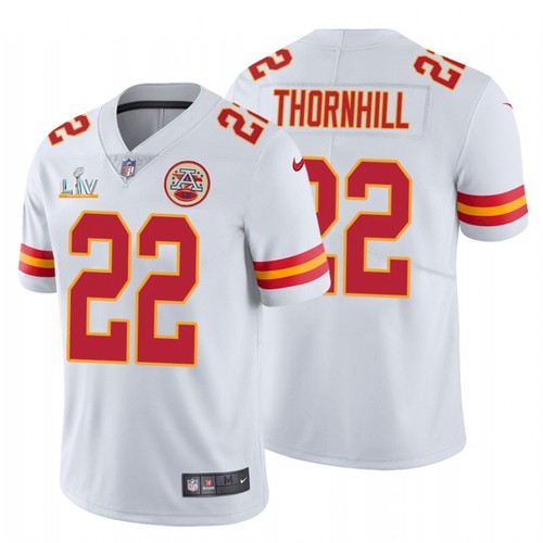 Men's White Kansas City Chiefs #22 Juan Thornhill 2021 Super Bowl LV Stitched Jersey